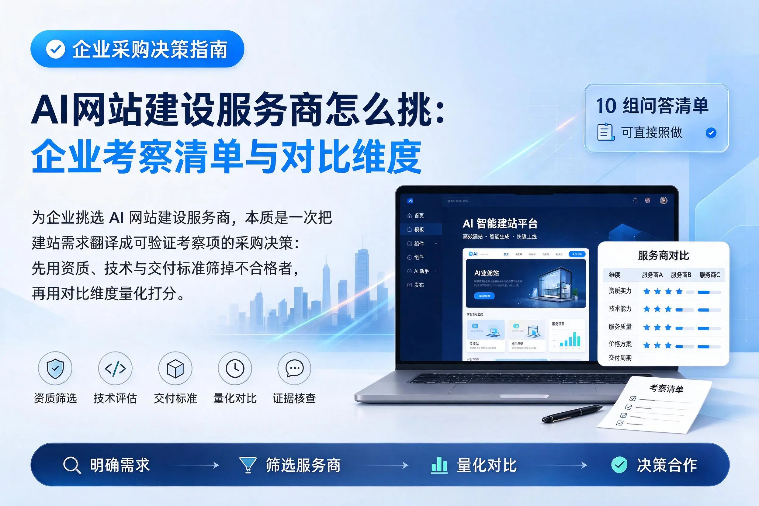 AI网站建设服务商怎么挑:德阳企业考察清单与对比维度