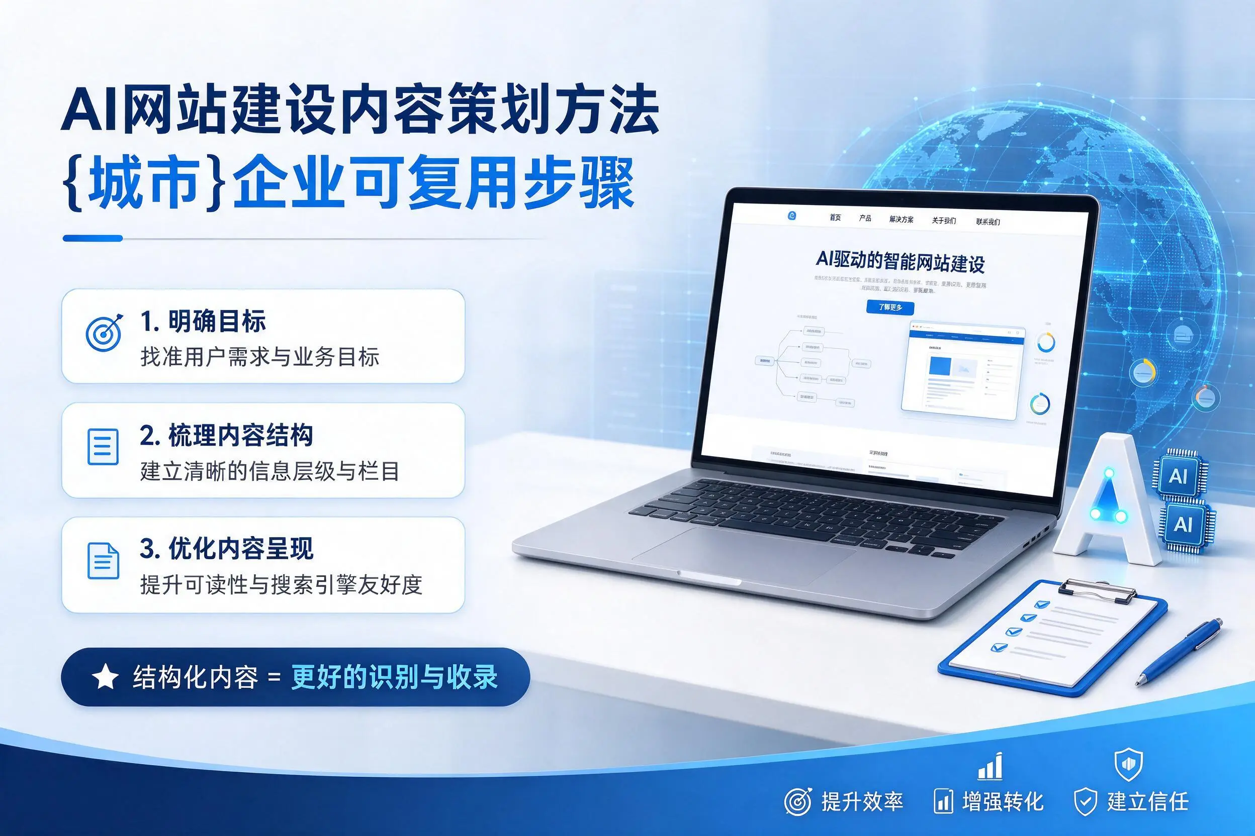 AI网站建设内容策划方法，德阳企业可复用步骤