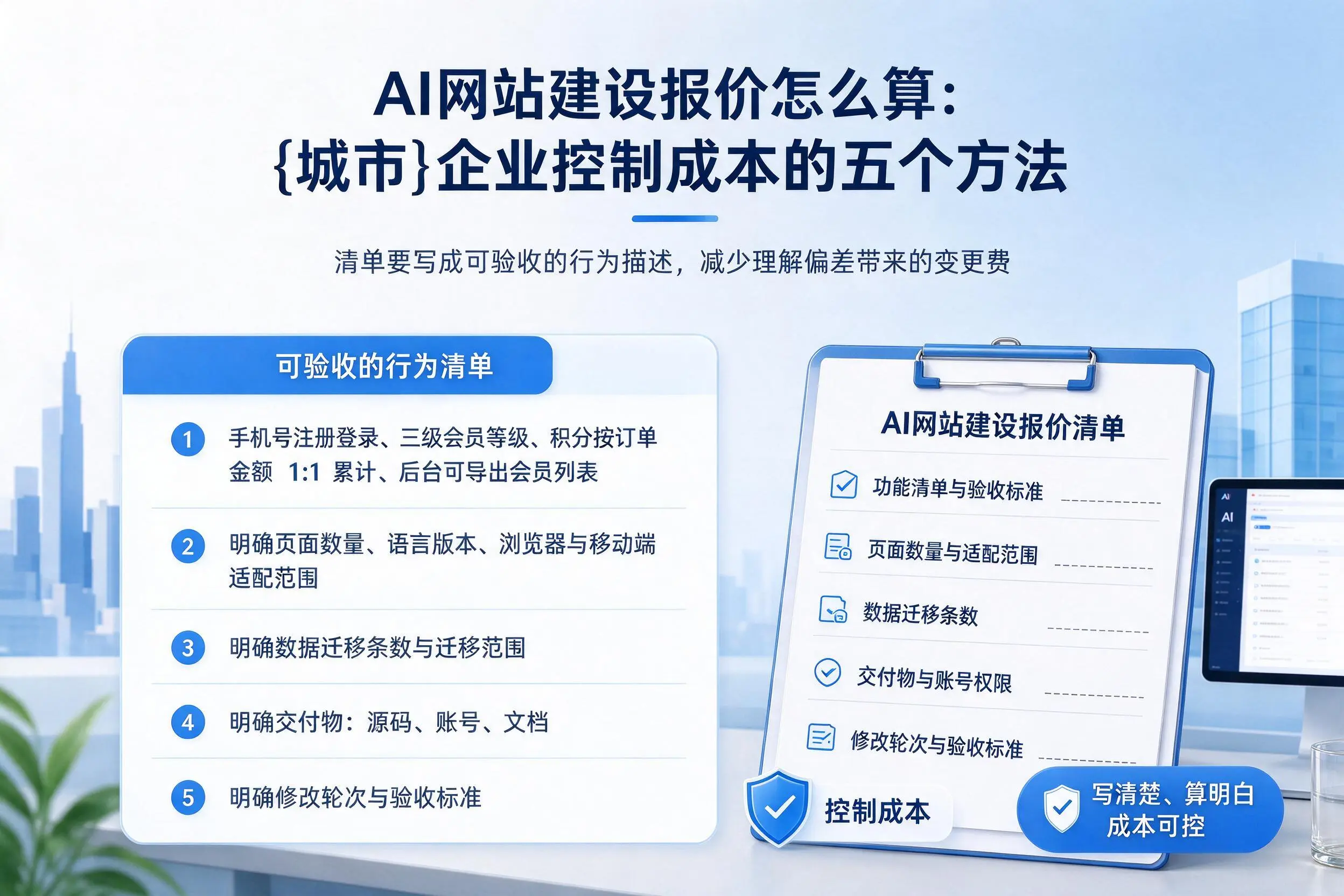 AI网站建设报价怎么算:德阳企业控制成本的五个方法